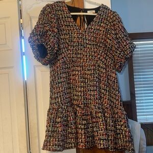 Cindy multi tweed dress